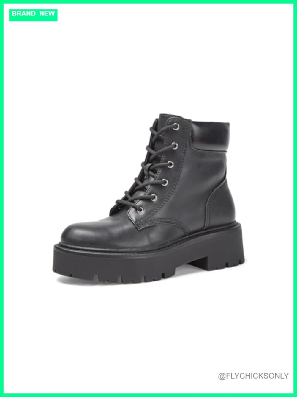 Women's Lace-Up Combat Boots Ankle Bootie Side Zip Water-Resistant Platform